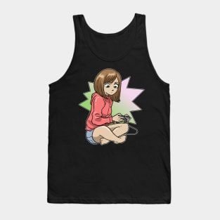 Anime Girl Gamer Videogames Kawaii Otaku Tank Top